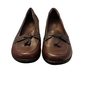 Clarks Leather Slip on Loafer - Ashland Bubble - Brown - 10W